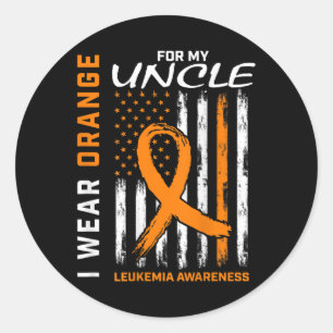 Sticker Rond Je Porte De L'Orange Pour Mon Oncle Leucémie Amer