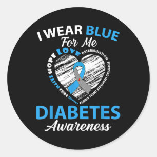 Sticker Rond Je Porte Du Bleu Pour Moi Type 1 Mois de sensibili