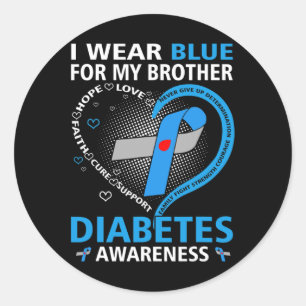 Sticker Rond Je Porte Du Bleu Pour Mon Frère Hope Aimer Le Diab