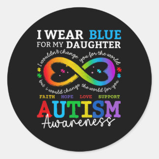 Sticker Rond Je Porte Du Blues Pour Ma Fille Sensibilisation su