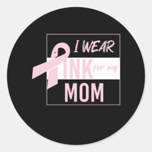Sticker Rond je porte du rose pour ma mère