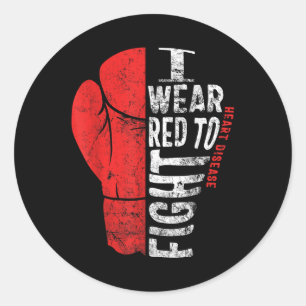 Sticker Rond Je Porte Du Rouge Pour Combattre La Sensibilisatio