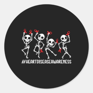 Sticker Rond Je Porte Du Rouge Pour Lutter Contre Les Maladies