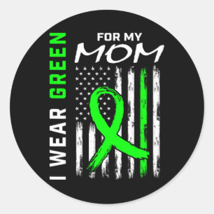Sticker Rond Je Porte Du Vert Pour Ma Mère Sensibilisation Aux