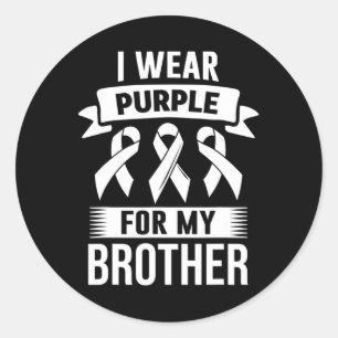 Sticker Rond Je Porte Du Violet Pour La Sensibilisation À La Su