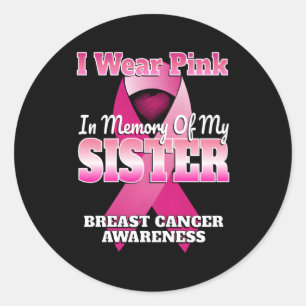 Sticker Rond Je Porte K En Mémoire De Ma Soeur Cancer Du Sein A