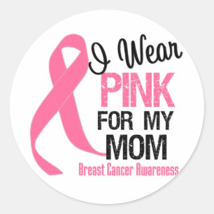 Sticker Rond Je Porte Le Rose Pour Ma Mère