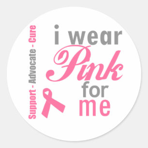Sticker Rond Je porte le rose pour moi
