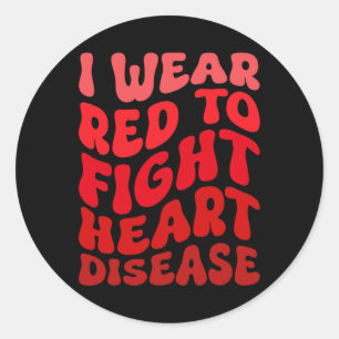 Sticker Rond Je Porte Le Rouge Pour Combattre Les Maladies Card