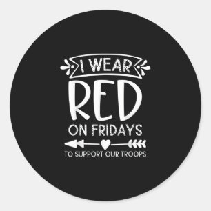 Sticker Rond Je Porte Le Rouge Vendredi