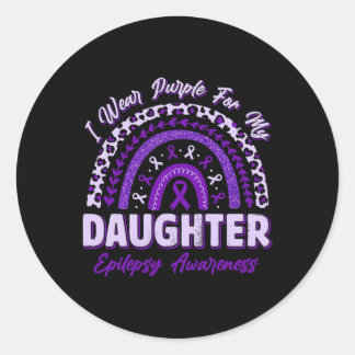 Sticker Rond Je Porte Le Violet Pour Ma Fille Sensibilisation À