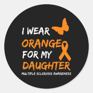 Sticker Rond Je Porte L'Orange Pour Ma Fille Sclérose Multiple