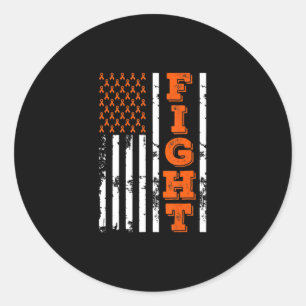 Sticker Rond Je porte Orange Combattre le cancer du rein Sensib