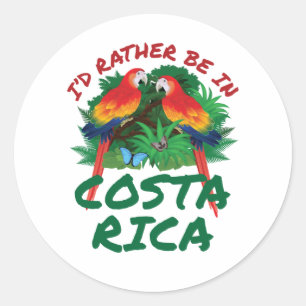 Sticker Rond Je préfère être au Costa Rica Vacation Souvenir