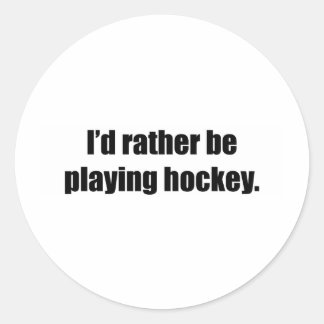 Sticker Rond Je préfère jouer au hockey