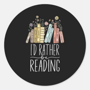 Sticker Rond Je préfère lire