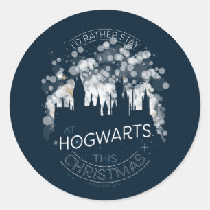 Sticker Rond Je préfère rester aux lumières magiques HOGWARTS™ 