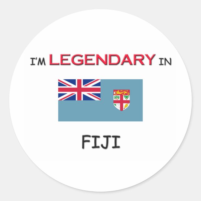Sticker Rond Je préférerais être à FIJI (Devant)