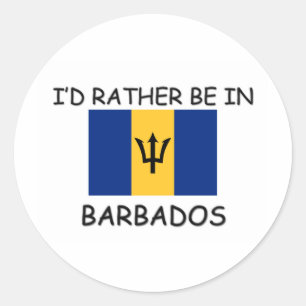 Sticker Rond Je préférerais être à la Barbade
