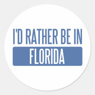 Sticker Rond Je préférerais être en Floride