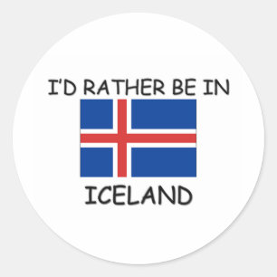 Sticker Rond Je préférerais être en Islande
