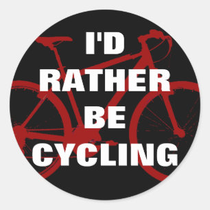 Sticker Rond Je préférerais faire du vélo