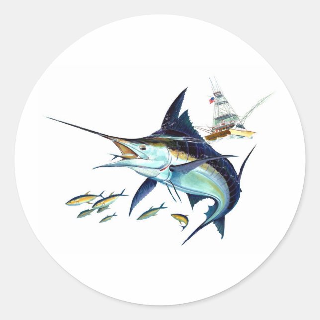 Sticker Rond Je préférerais pêcher ! (Devant)