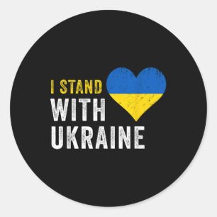 Sticker Rond Je Prends Position Avec L'Ukraine _ Arrêtez Poutin