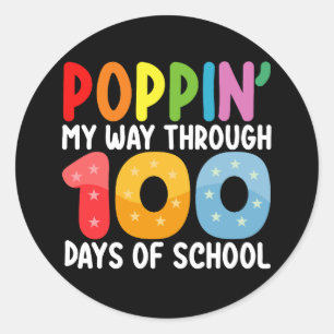 Sticker Rond Je Presse Mon Chemin À Travers 100 Jours D'École