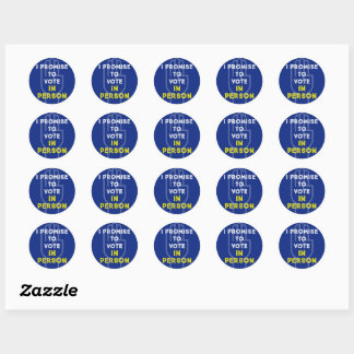 STICKER ROND JE PROMETS DE VOTER EN PERSONNE