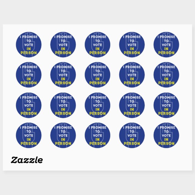 STICKER ROND JE PROMETS DE VOTER EN PERSONNE (Feuille)