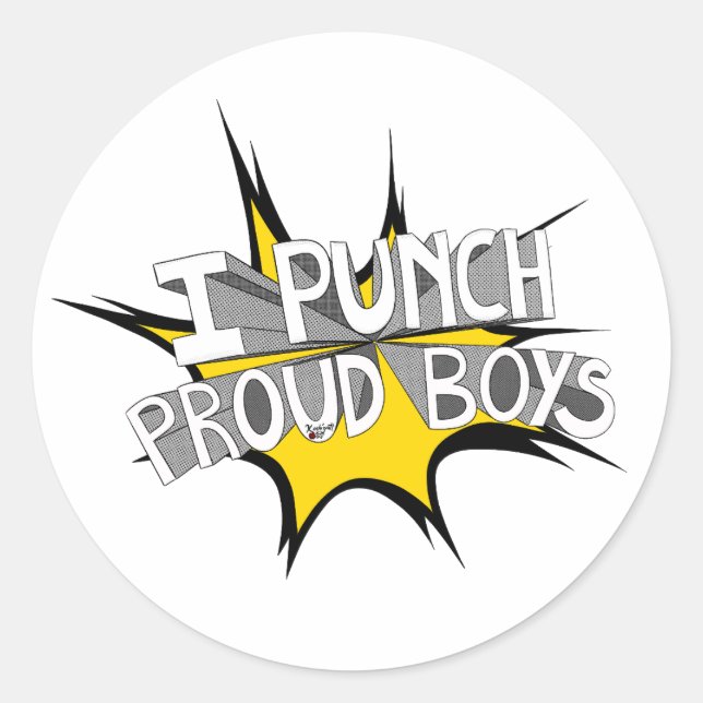STICKER ROND JE PUNCH FIER GARÇONS (Devant)