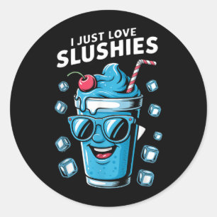 Sticker Rond Je raffole des boissons glacées amusantes et rafra