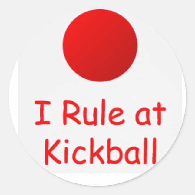 Sticker Rond je règle sur l'autocollant de kickball (Devant)