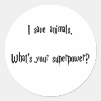 Sticker Rond Je sauve des animaux