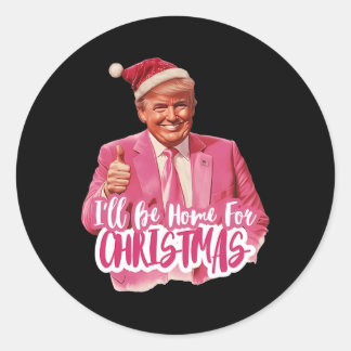 Sticker Rond Je serai à la maison pour Noël3