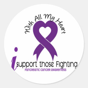 Sticker Rond Je soutiens ceux Cancer pancréatique de combat