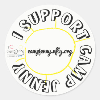 Sticker Rond Je soutiens CJ Cercle Blanc