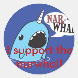 Sticker Rond Je soutiens le narval !