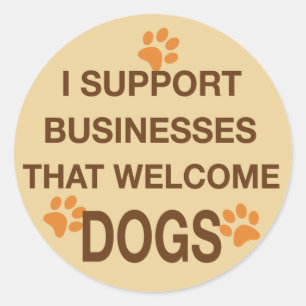 Sticker Rond Je soutiens les entreprises qui accueillent les ch