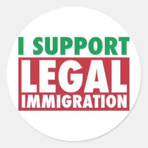 Sticker Rond Je soutiens l'immigration légale