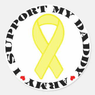 Sticker Rond Je soutiens Mon Papa - Armée