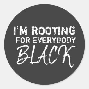 Sticker Rond Je soutiens tout le monde Noir