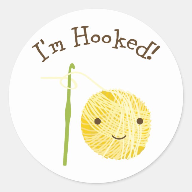 Sticker Rond Je suis accro (Devant)