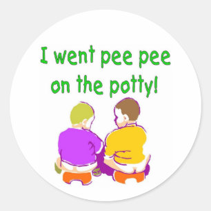 Sticker Rond Je suis allé pisser sur la poterie