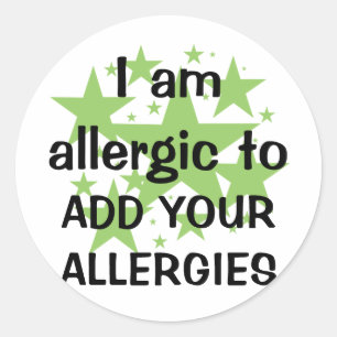 Sticker Rond Je suis allergique - Personnaliser avec l'allergie