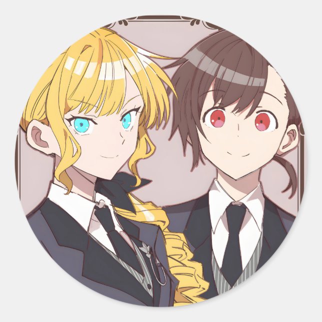 Sticker Rond Je suis amoureux des méchants | Rae et Claire (Devant)