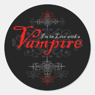 Sticker Rond Je suis amoureux d'un vampire