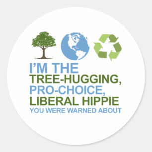 Sticker Rond Je suis arbre-étreindre, la hippie pour