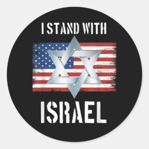 Sticker Rond je suis avec israël